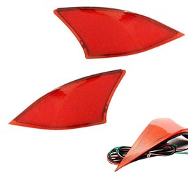 iJDMTOY Red Lens 69-SMD LED Bumper Reflector Lights Compatible With 2014-19 Lexus IS250 IS350 IS200t IS300, Function as Tail, Brake & Rear Fog Lamps