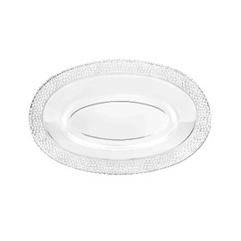 EcoQuality 48oz Clear Design Plastic Oval Bowl - Elegant Disposable Serving for Parties Weddings Catering Buffets Salads Sides Fruits Durable for Events and Entertaining (2)