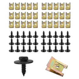 Flaconi Car Mounting Clips, Body Screws, Screw Nut Clip, Sheet Metal Nuts, Screw Nut Clip, Snap Nut Set, for Attaching Car Decoration Plates (60 Pieces)