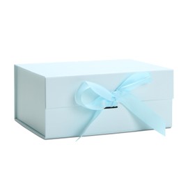 YACEYACE Small Gift Box for Gift, 1Pcs Light Blue Gift Wrapping Box, Small Wrap Box with Lids for Party, Retail 9.4x6.8x4.1 inch