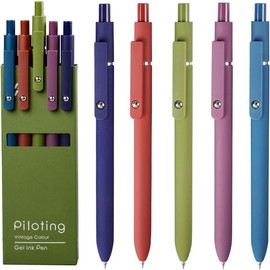 Gel Pens,6 Pcs 0.5mm Fine Point Black Ink Pens With Smooth Writing,Quick Dry Pens For Journaling,Nurse Aesthetic Pens,Office School Supplies for Men Women Student(Black Gray White) - Color: Retro