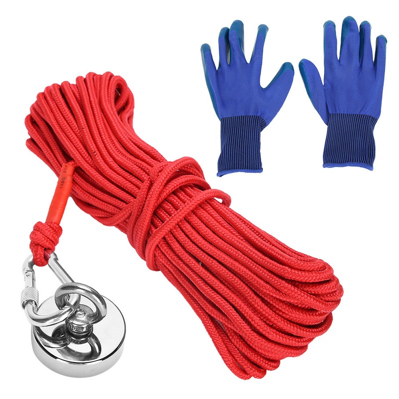 Strong Powerful Round Salvage Fishing Magnet with 20m Rope Kit