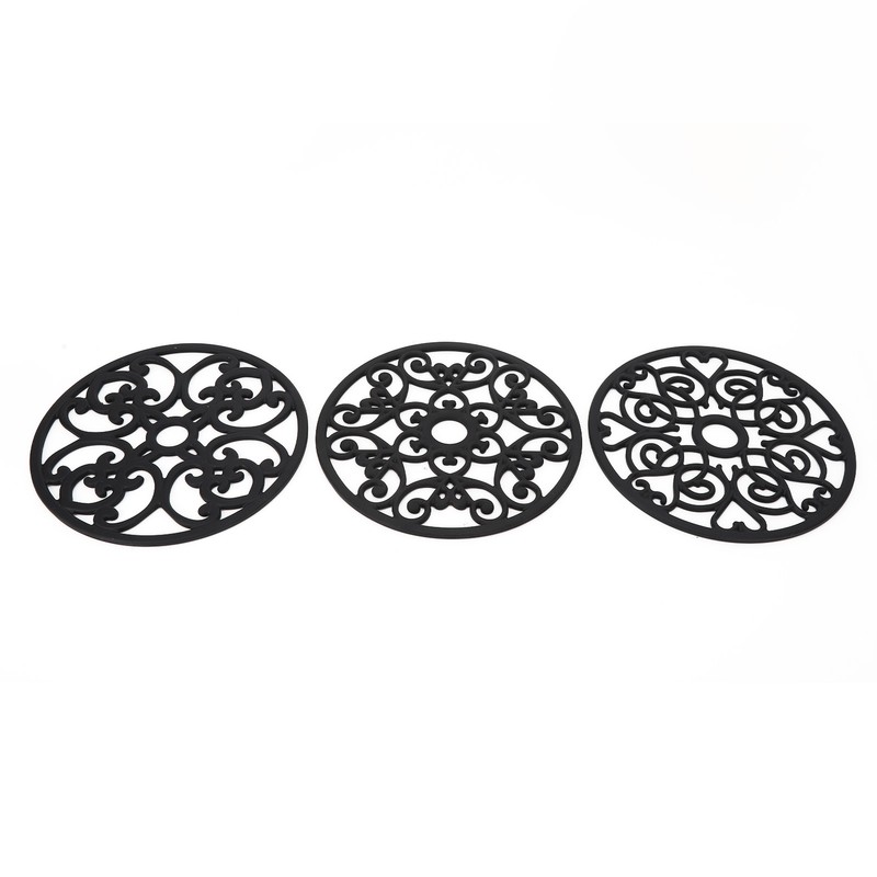 3pcs Modern Kitchen Trivets Waterproof Hollow Carved High Temperature Resistance