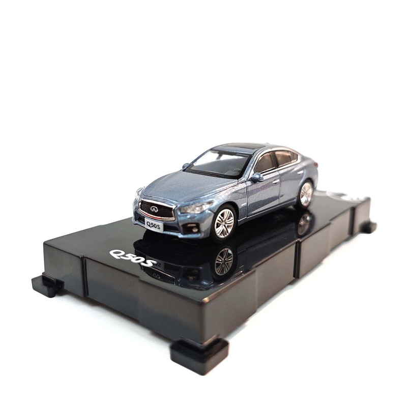 Paudi Model 1/64 Infiniti Q50S Mini Car Collection Blue Ready-Made
