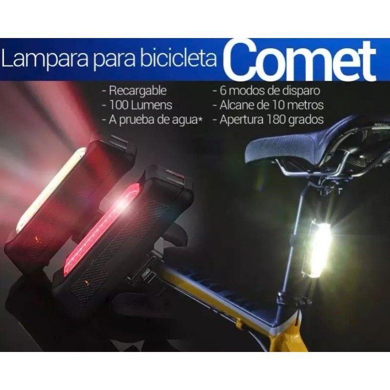 Corp.Res Electronics Luz Bicicleta Recargable Usb Comet 100 Lm Trasera