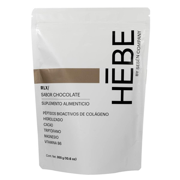 HEBE - RLX Péptidos Bioactivos de Colágeno Hidrolizado Sabor Chocolate 300 g - Magnesio, Vitamina B6, Endulzado con Monk Fruit, Suplemento Alimenticio, Collagen Peptides