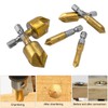 Bestgle 6Pcs 1/4" Countersink Drill Bit Set 5 Flute 82