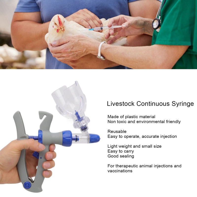 Livestock Continuous Syringe Adjustable Safe Stable Detachable Animal Continuous Injector