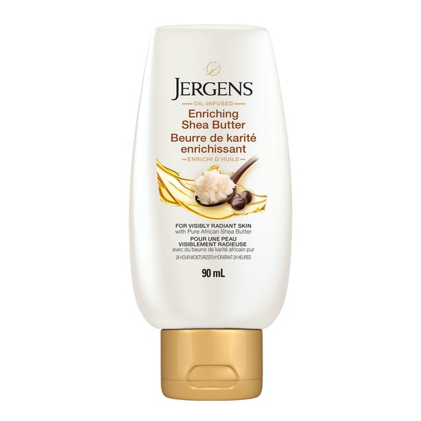 Jergens Travel Size Enriching Shea Butter Moisturizer & Body Lotion for Dry Skin (90 mL)
