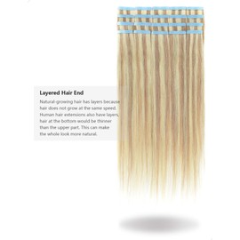 Yamel Tape in Hair Extensions Remy Human Hair, Secure Skin Weft Hair Extensions Seamless 40g/Pack 20Pcs 10 Inch Highlight Blonde