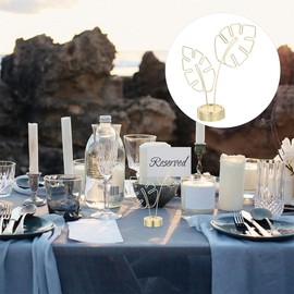 SEWACC 2pcs Turtle Leaf Business Card Holder Desktop Stand Work Desk Decor Picture Holders Picture Frame Holder Stand Picture Stands Birthday Decoration for Girl Stainless Steel Golden