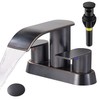 Waterfall Bathroom Sink Faucet 4 Inch Faucet 2 Handle Lead-Free