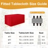 Hiasan Red Waterproof Fitted Tablecloths 1 Pack, 30 x 72