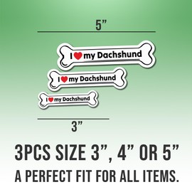 (3pcs) Dachshund Sticker Cool Dachshund Lover Decal I Love My Dachshund Vinyl Stickers Weather-Resistant Stickers for Water Bottles Laptop Window Car 3pcs Size 5"