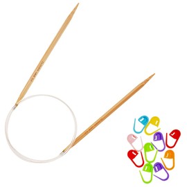 Clover PRO Takumi Circular Knitting Needle Bamboo 16 inches Size US 7 (4.50mm) 3309 with 10 Colorful Stitch Markers