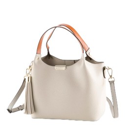 Nano Women's Handbag, Tote Bag, Shoulder 2-Way Inner Bag, beige/orange