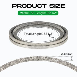 1/2 x 152 1/2 Inch Deck Belt Mower Lawn Tractor Fit for John Deere M154296 M158131, Z425 and Z445 ZTrak mowers with 54" Edge Deck, Made with Aramid Cord