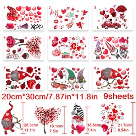 Mauts 9 Sheet Valentines Decorations Window Clings Decorations, Valentines Day Decoration