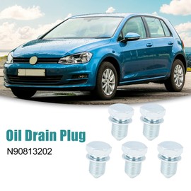 ACROPIX Car Engine Drain Plug Front Volkswagen Compatible Passat Compatible Silver Tone 5pcs