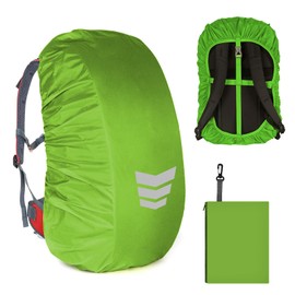 Yesimola Regenschutz für Rucksäcke Schulranzen(15-25L),Regenschutz für Rucksäcke mit Reflexstreifen Rutschfester Kreuzschnalle,Perfekt für Camping, Wandern und Outdoor Aktivitäten(Neongrün)