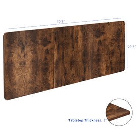 VIVO Universal 71 x 30 inch Table Top for Standard and Sit to Stand Height Adjustable Home and Office Desk Frames, Rustic Vintage Brown Desktop, DESK-TOP72-30N