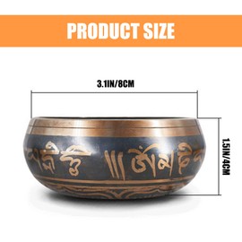 Tibetan Singing Bowls Meditation Set: Large Singing Bowls Set of 3 Pcs with Singing Bowl and Silk Cushion and Mallet, Sound Healing Bowl Meditation Set for Meditation, Yoga, Chakra, Meditation Gifts