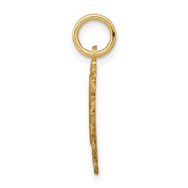 14k Yellow Gold Heart Shape Script Design Letter L Charm Pendant