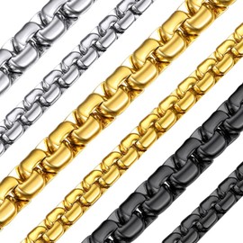 ChainsHouse Men's Necklace, Chain Only, Surgical Stainless Steel, Silver, Hypoallergenic, Rust Free