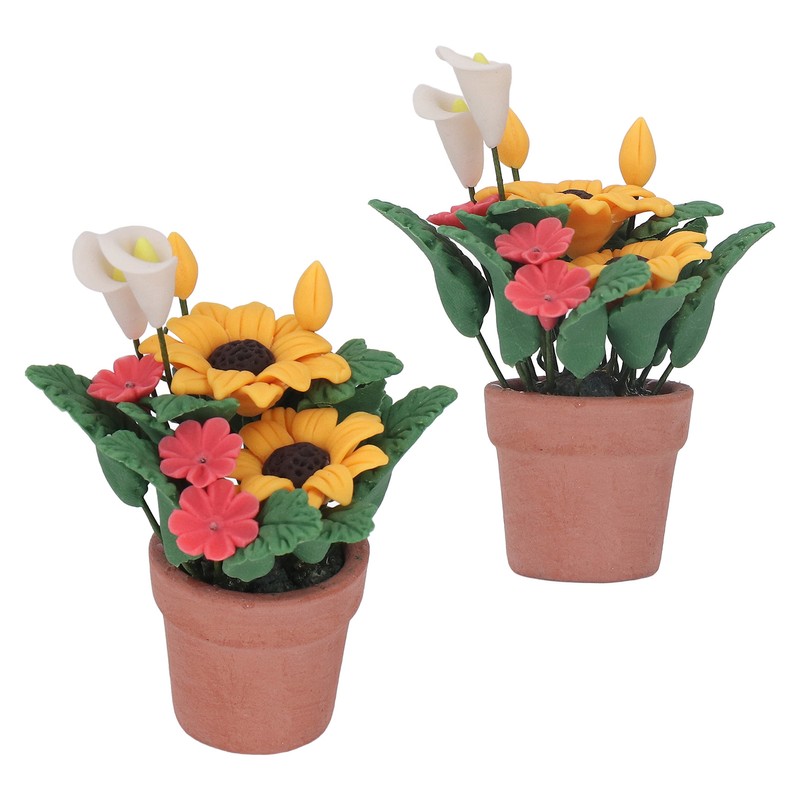 1:12 Miniature Dollhouse Plants Hand Crafted High Simulation Mini Potted