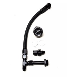 Proflo Products 6AN HOLLEY BLACK BRAIDED FUEL LINE 4160 SERIES WITH 0-15LBS GAUGE