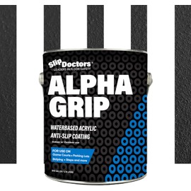 Alpha Grip Non-Slip Paint for Concrete & Asphalt – Non-Skid Coating Ideal for Striping Parking Lots, Playgrounds & Pavements (Black, 1 Gallon)
