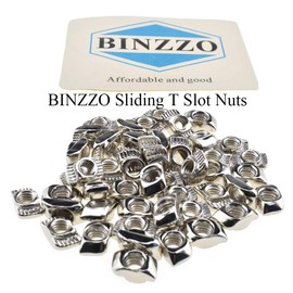 BINZZO Sliding T Slot Nuts 2020 Series M4 50 Pack T Nuts Carbon Steel Nickel Plated Half Round Roll in Sliding 6mm Slot Aluminum Profile Accessories for T Slot Aluminum Profile 20 x 20 Series