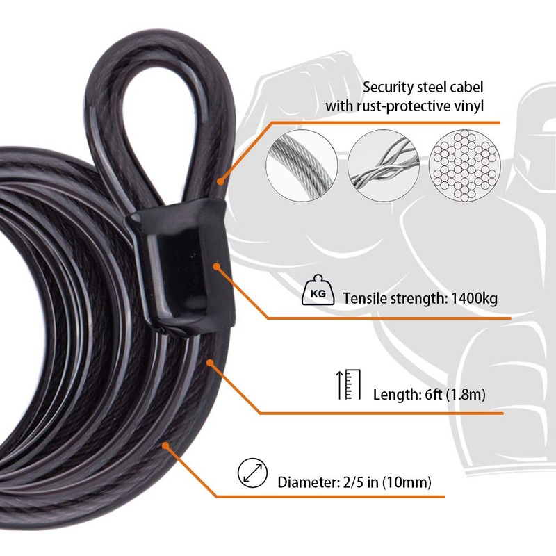 disecu® Heavy Duty Long Shackle 4 Digit Combination Lock Outdoor