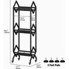 3 Tier Vinyl Record Storage Rack, Mobile Black Metal LP