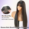 Glueless Wear and Go Straight Wigs with Bangs 6x4 Lace