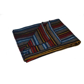 Alpaca Land, Handmade Ecuadorean Alpaca Wool Blankets/Throws (Small Stripe Dark Shades)
