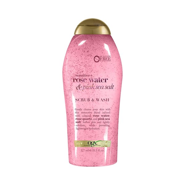 OGX Pink sea salt & rosewater gentle soothing body scrub, 19.5 Ounce