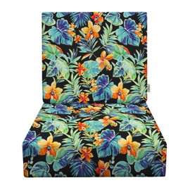 RSH DECOR: Deep Seating Foam Cushion Set | 24” x 24” Seat | All-Weather Spun Fabric | Water and Fade-Resistant | Outdoor Chair Cushion Set for Patio Furniture | Beachcrest Caviar