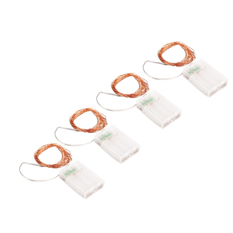 4pcs LED String Lights 5.3m 52pcs Lamp Beads Warm Lighting