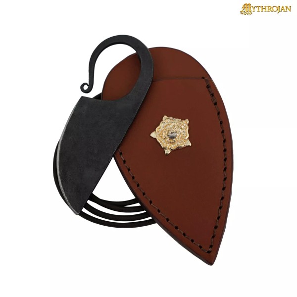 Mythrojan Medieval Celtic Knife Hand Forged Necklace Tan Decoration with