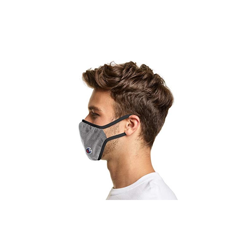 Champion Adult Ellipse Mask, Concrete Heather, Small/Medium (Pack of 3)