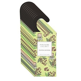 Rose Cottage 12Packs Sandalwood Sachets Closet Air Freshener Deodorizer Scented Sachets Bags for Drawer and Closet