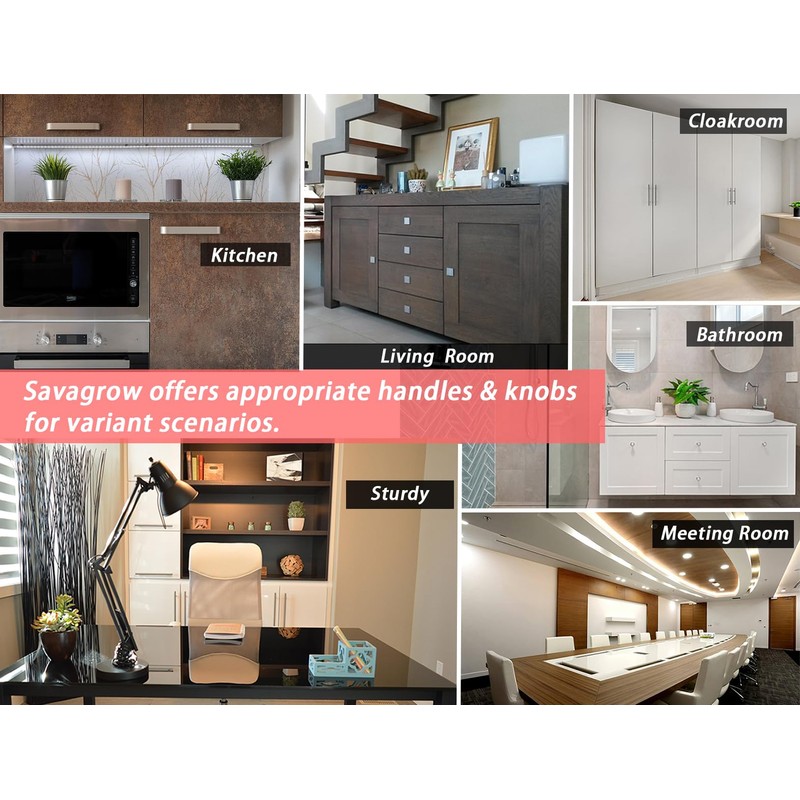 Savagrow 6Pcs Flower Shaped Drawer Knobs Single Hole Dresser Knobs