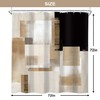 Black Brown Abstract Geometry Modern Tan Bathroom Shower Curtain Set