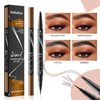Eyebrow Pencil, Microblading Eyebrow Pen, 2-in-1 Dual-Ended Brow Pencil with