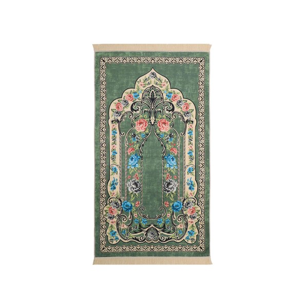 Muslim Prayer Rug | 25'' x 45'' Turkish Velvet Islamic