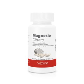 VIZANA NUTRITION | Citrato de Magnesio (Trimagnesio Citrato Anhidro) en Cápsulas HPMC Vegetarianas (90 Caps-500 mg)