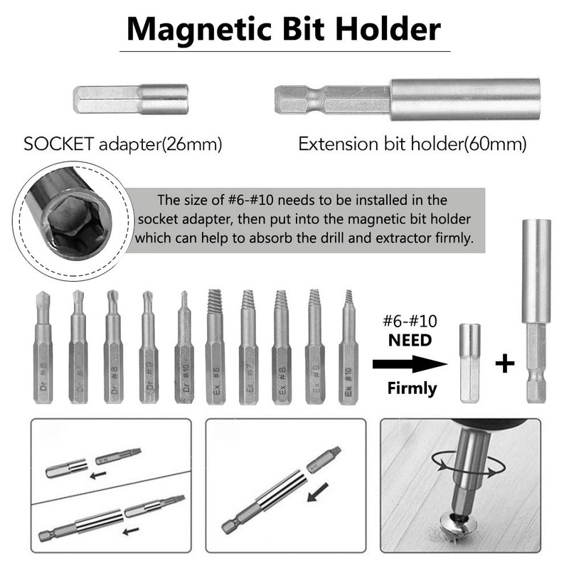 Gasea 22 Pcs Damaged Screw Extractor Set for Broken Screw