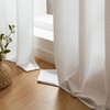 Topfinel Voile Curtains with Eyelets, Semi-Transparent Curtains, Linen Texture, Yarn