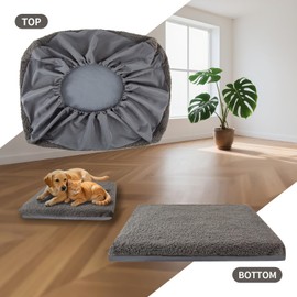 Covers for Dog Beds, Dog Bed Cover, Soft Plush, Waterproof & Washable, Removable Replacement Cover, For Dog Beds, Suitable for Living Room, Bedroom, Garden, Grey (27 x 36 x 6 inches)